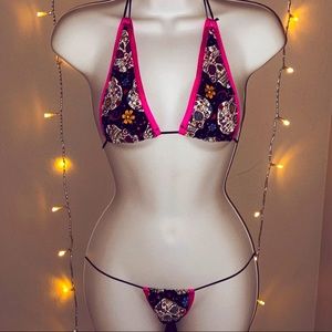 COPY - Micro Hot Pink Skull Bikini